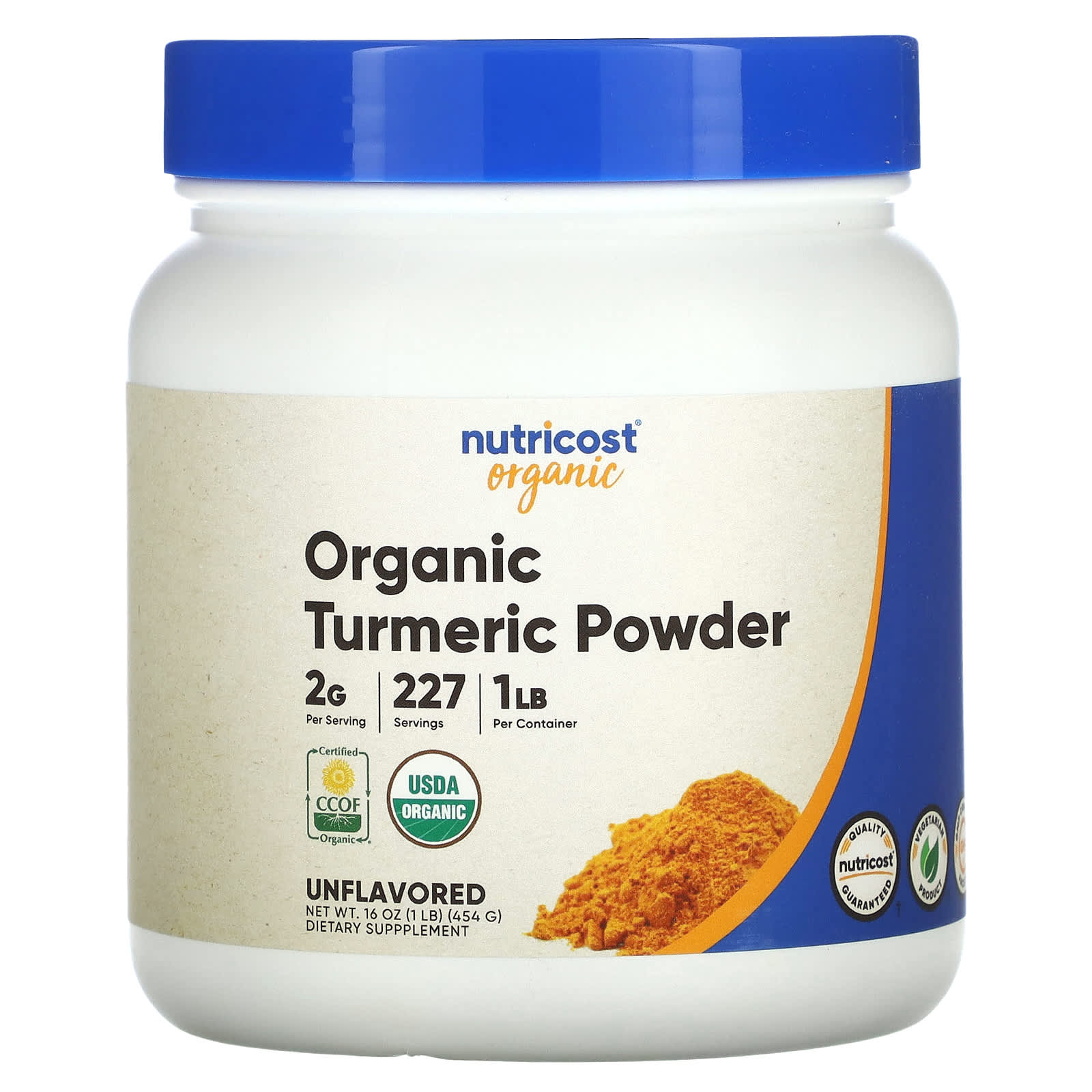 

Nutricost, Organic Turmeric Powder, Unflavored, 16 oz (454 g)