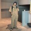 Men's Casual Short-Sleeve Overall Suit Set