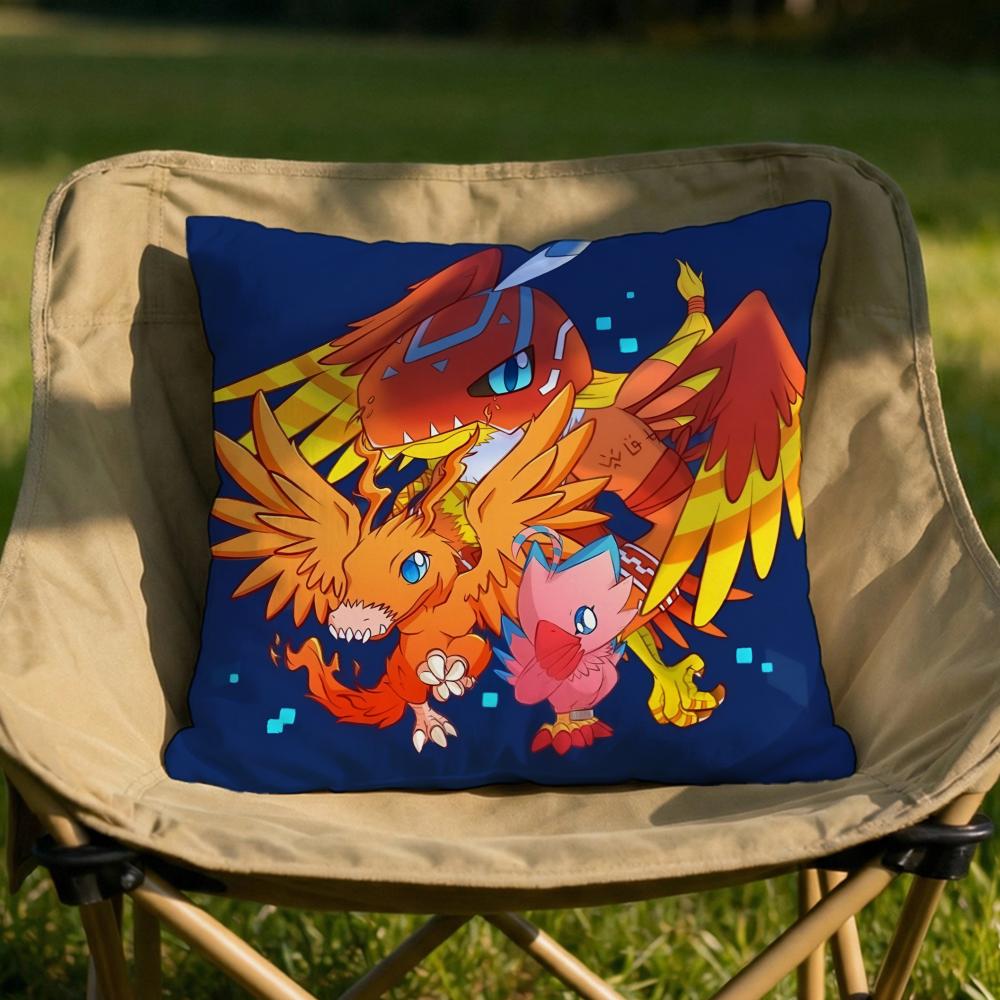 Cute DDigimonS Greymons Cushion Cover Soft Reversible Durable Pillow Cover MultiScene Use for Home Car Daily Comfort