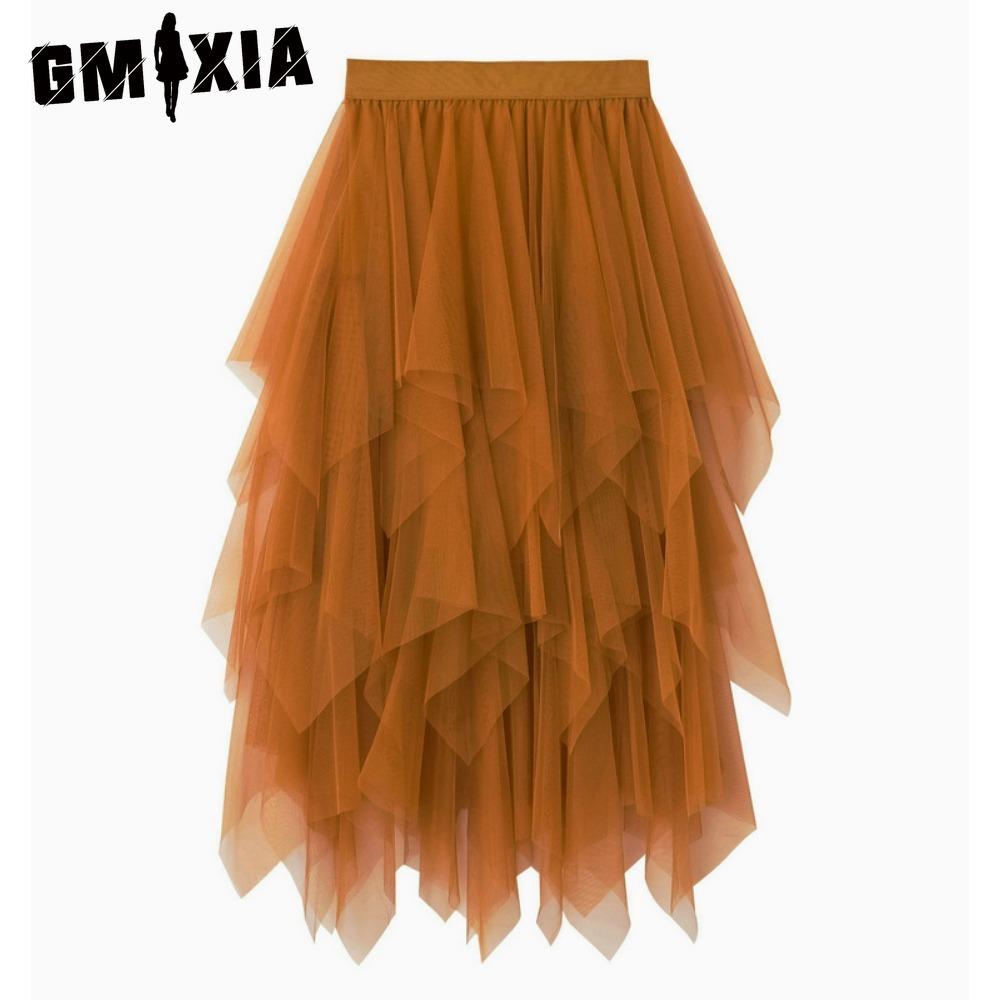 GMXIA Damenmode Lässig Einfarbig Druck Sommer Frühlingsrock