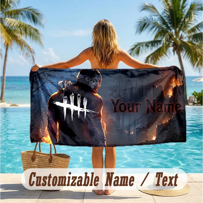 Custom Text Beach Towel, Soft Absorbent Swimming Multi-use TowelDead by Daylight