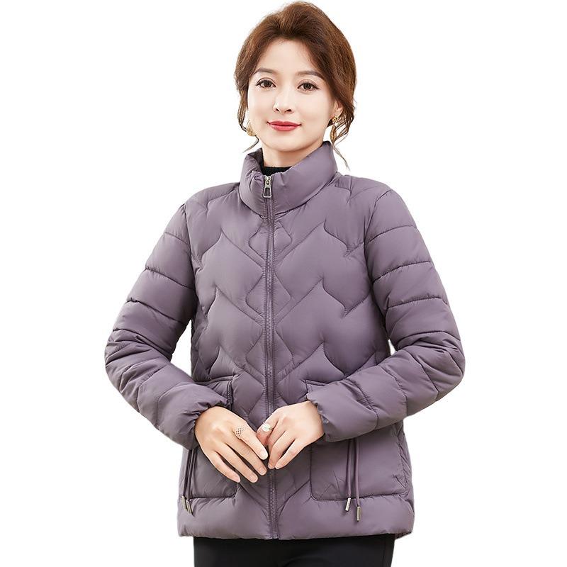 Chaqueta de Invierno Ligera Acolchada de Algodón para Mujer, Acolchada de Algodón, Acolchada de Plumón, Versión Coreana, Chaqueta Corta para Madre