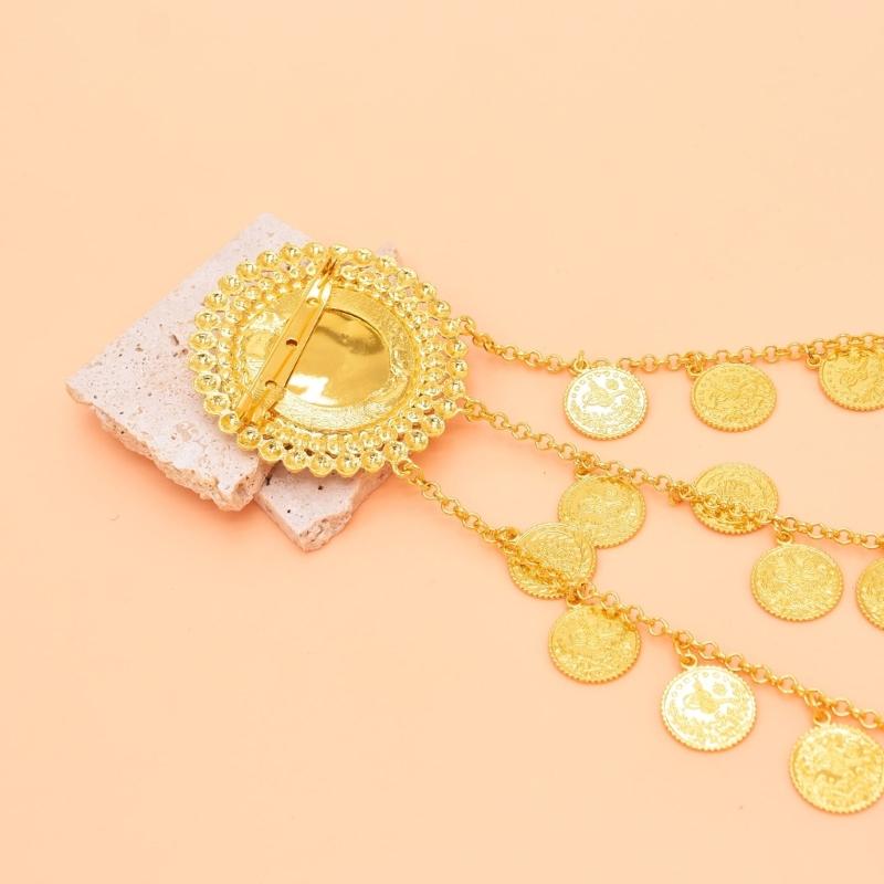 Multi Layer Alloy Coin Tassels Shoulder Chain Necklace Shoulder Accessory for Fashion Forward Women Seeking Unique Style