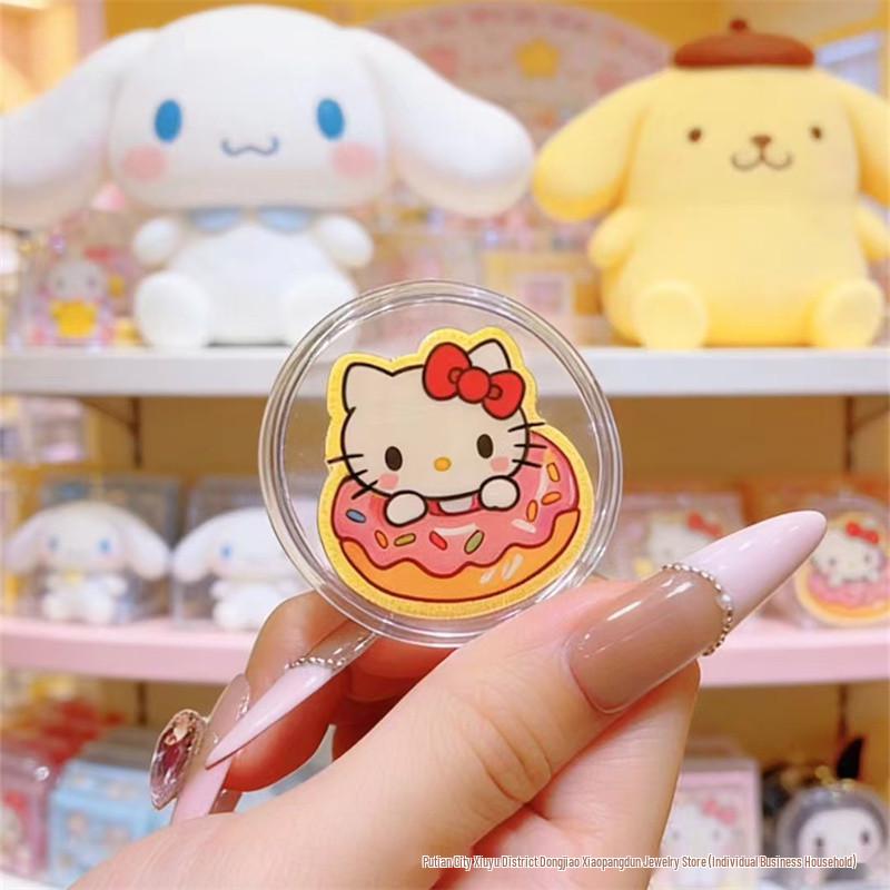 Pure Gold 999 Hello Kitty, Cinnamonroll, Kuromi Cartoon Sticker - Colorful & Cute