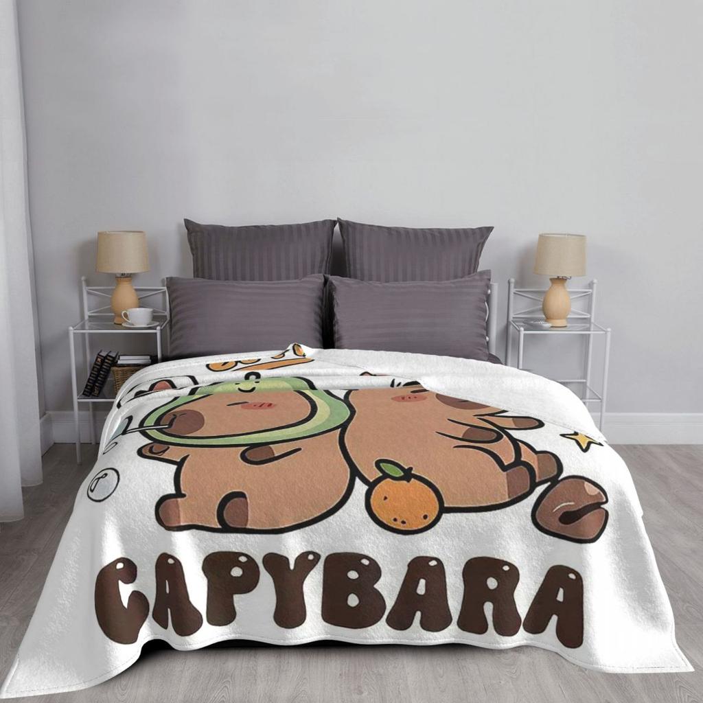 Capybara Blanket Soft Warm Flannel Throw Blanket Bedding for Bed Living room Picnic Travel Home Sofa
