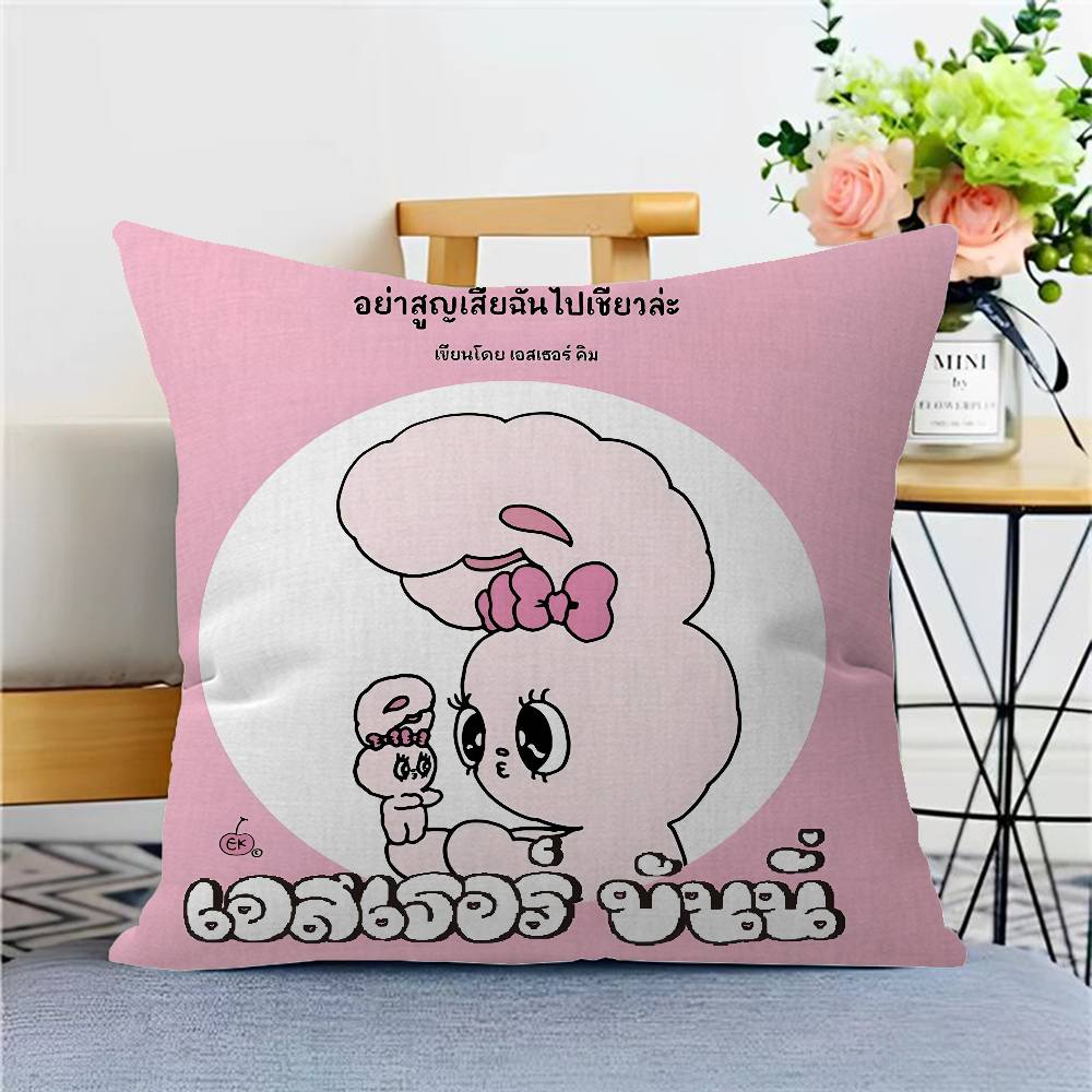 

Милая наволочка с кроликом Эстер, наволочка для диванной подушки, украшение для дома и комнаты, детский подарок 12x12Inch