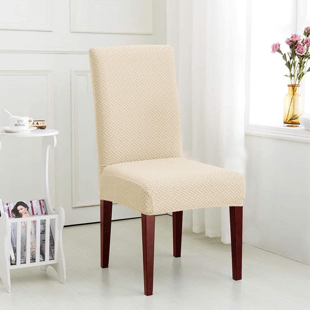 Thick Jacquard Chair Covers T-shaped Pattern Chair Seat Case Elastic Dining Chair Protector Office Restaurant Universal Size
