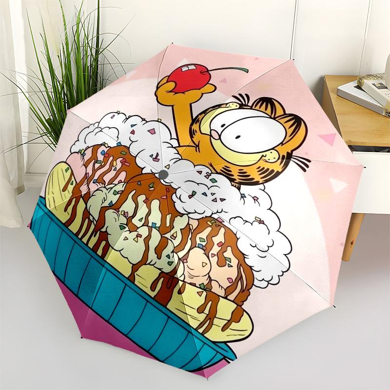 

1pc Garfield Ice Cream Adventure Umbrella with Plastic Handle,Suitable for All Seasons Home Travel Outdoor UmbrellaM1358