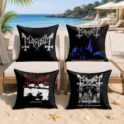Band MMayhem Rock Cushion Cover Silky Short Plush Invisible Zipper Dustproof Sofa Pillow Case For Home Decor