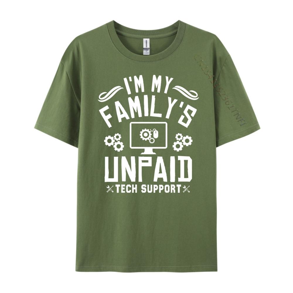 I M My Family Unpaid Tech Support Computer Engineer Anime T Shirts Man Clothes Graphic Cotton Short Sleeve