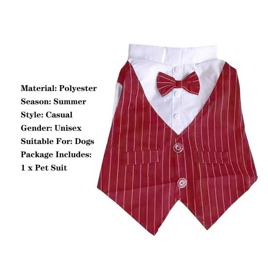Pet Suit Bowtie Short Sleeve Cat Outfit Dog Wedding Suit Formal Shirt for Small Dogs