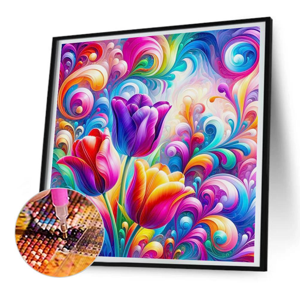 Pittura Diamante 5D Fai da Te con Trapano Rotondo Completo Arte Astratta Colorata Decorazione per la Casa Artigianato
