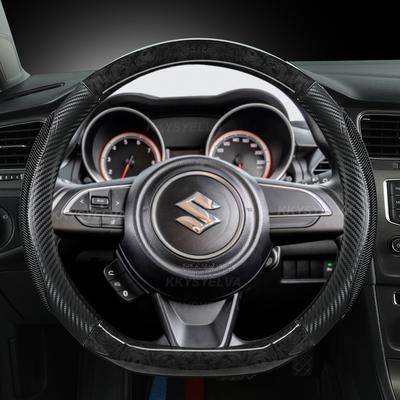 Protector para volante de coche en forma de D de grano de madera de caoba para Suzuki Swift Dzire 2017 2018 2022 Sport Auto