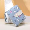 Multi-card Slot Rabbit Folding Wallet Lovely PU Leather Wallet Sweet Rabbit Purse Bag  Women
