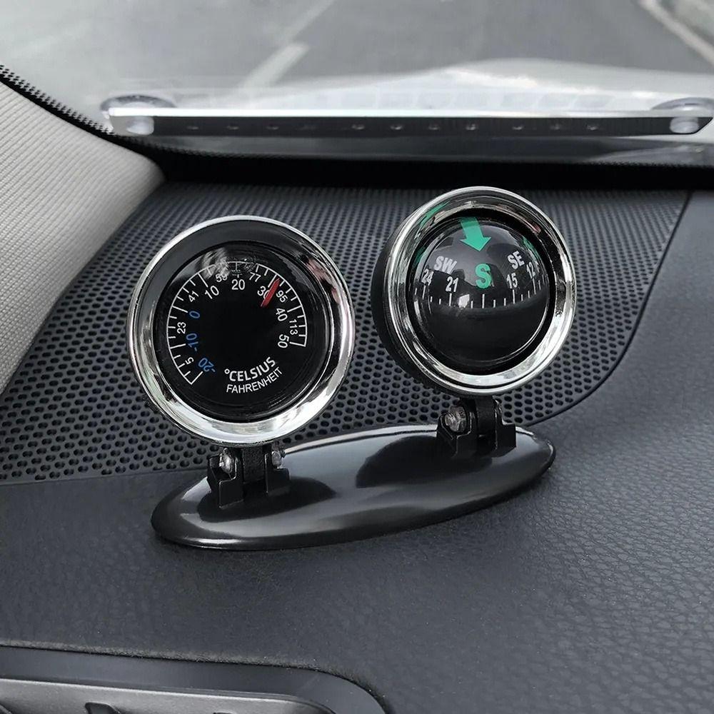 Auto Ornament Vehicle Compass Navigation Tools Car Thermometer Car Compass  Car Decoration