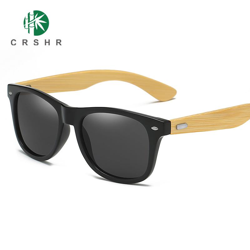 Retro Polaryzacyjne Okulary Bambusowe z Bambusowymi Zausznikami Mao - Unisex Styl Europejski i Amerykański