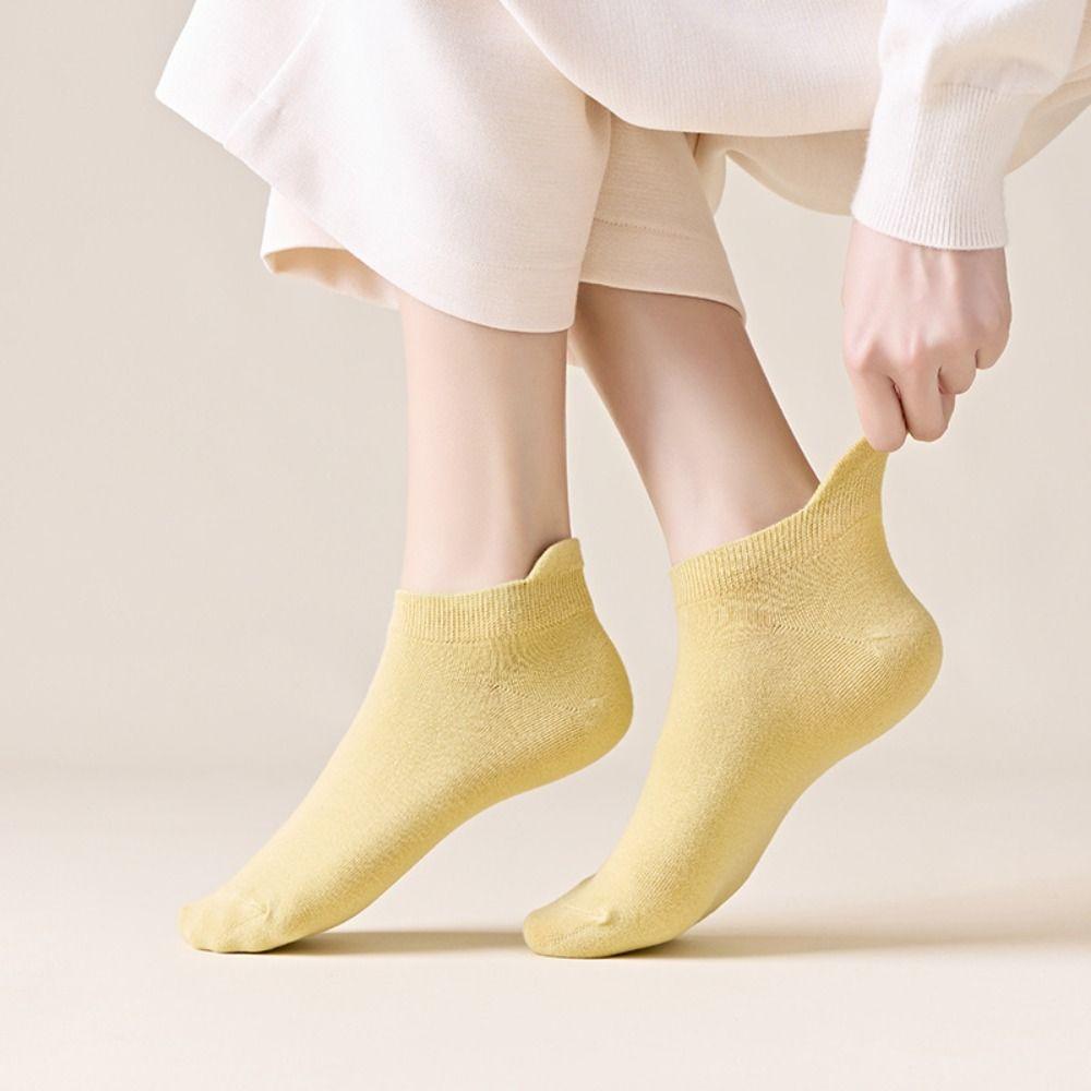 10Pairs Korean Style Invisible Boat Socks Candy Color Ear Lifting Socks Mesh Short Socks  Daily