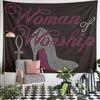 Woman of Worship Rhinestone Tapestry Wall Hanging Inspirational Home Decor for Bedroom Dressing Room Gift