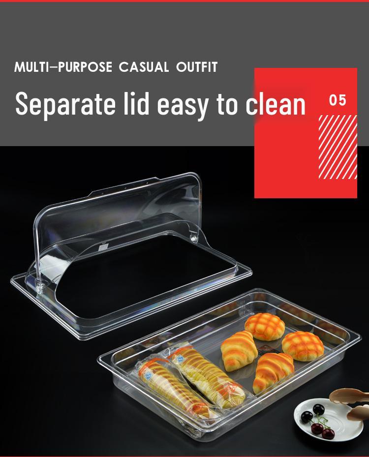 Transparent Flip-Top Cake and Fruit Display Tray with Lid