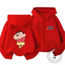 Popular Zipper Hoodie Kawaii Cartoon Print Autumn Trendy Children Wear Crayon Shin Chan 3 14 Years