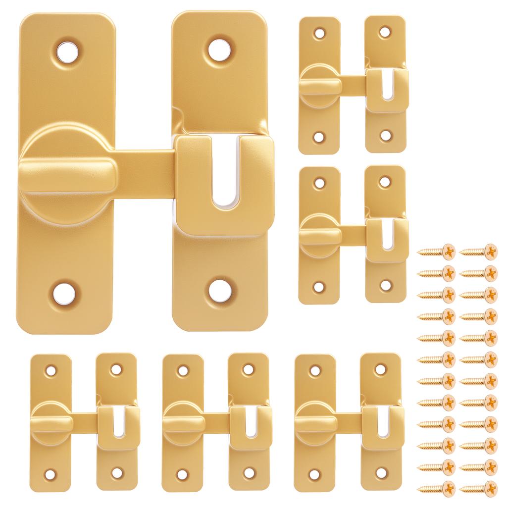 6Pcs 90 180 Degree Sliding Door Latches Increased Security Anti Theft Gate Lock for Bedroom Cabinet Window Hardware Accessories