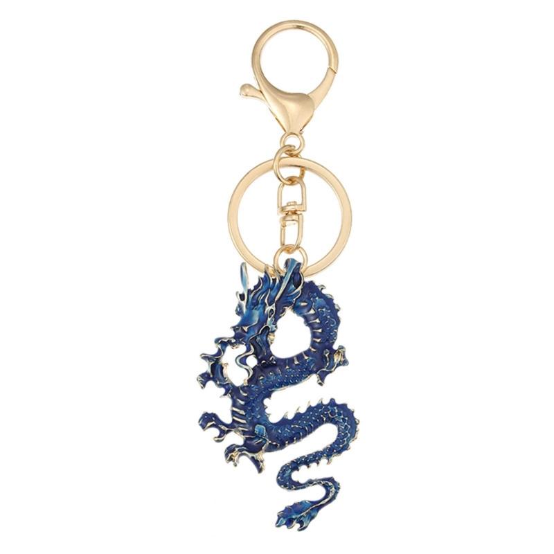 Eye Catching Key Chain Pendant Chinese Dragon Key Rings for Phones Crystal Decor