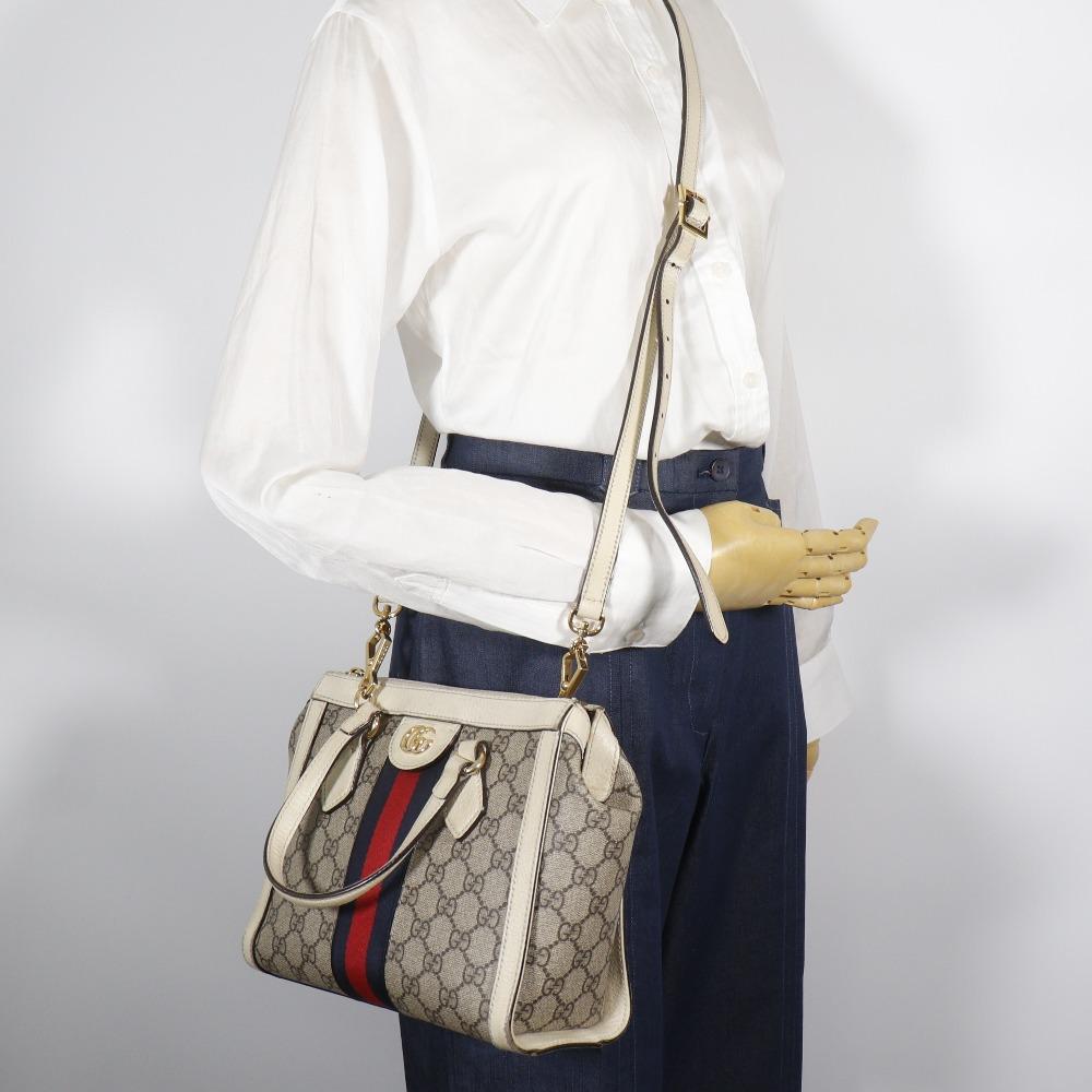 Gucci Off-dias Small Handbag 547551 2WAYShoulder Beige GG Supreme Canvas Women Used