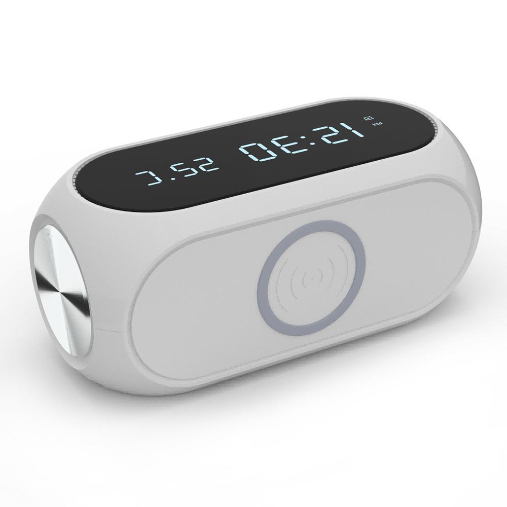 

W288 ABS Temperature Date Display Digital Alarm Clock 15W Wireless Charger White