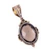 Natural Smoky Quartz 925 Solid Sterling Silver TwoTone Gift Pendant 1.50" N2g73