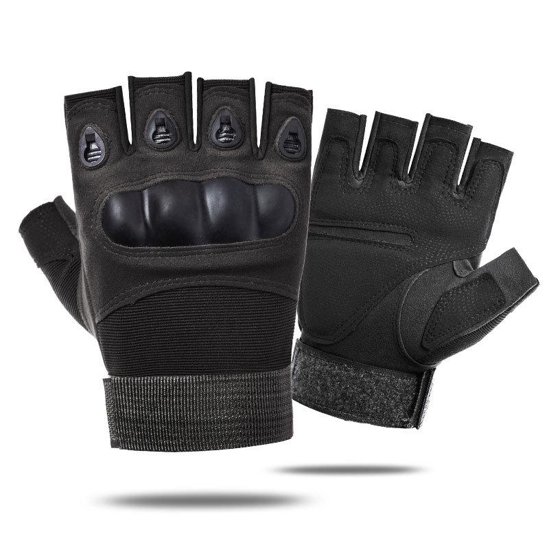 Tactical Hard Knuckle Half Finger Gloves Men's Combat Hunting Shooting Paintball Duty - Fingerless