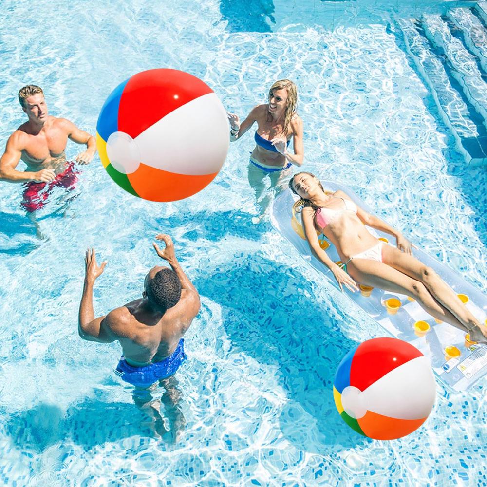 5Pcs Inflatable Beach Ball Colorful Balloons Swimming Pool Party Water Game Balloons Beach Sports Shower Ball Fun Toys for Kids