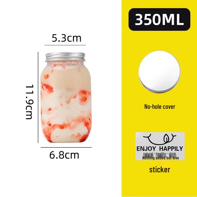 Disposable Chubby Milk Tea Cups with Lids and Stickers