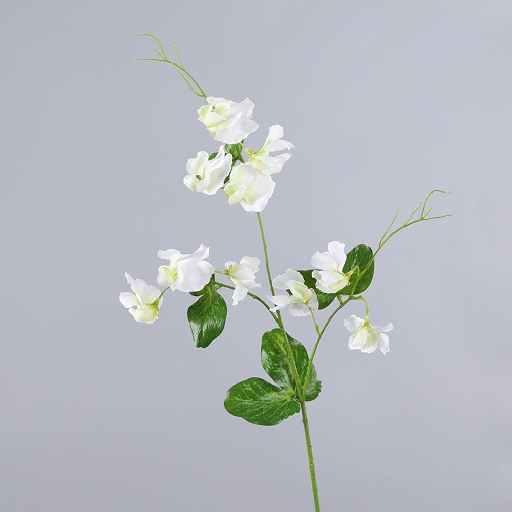 3pcs Silk Cloth, Iron Wire Sweet Pea Artificial Flower Single Stem Faux Flower  Home Vase Decoration