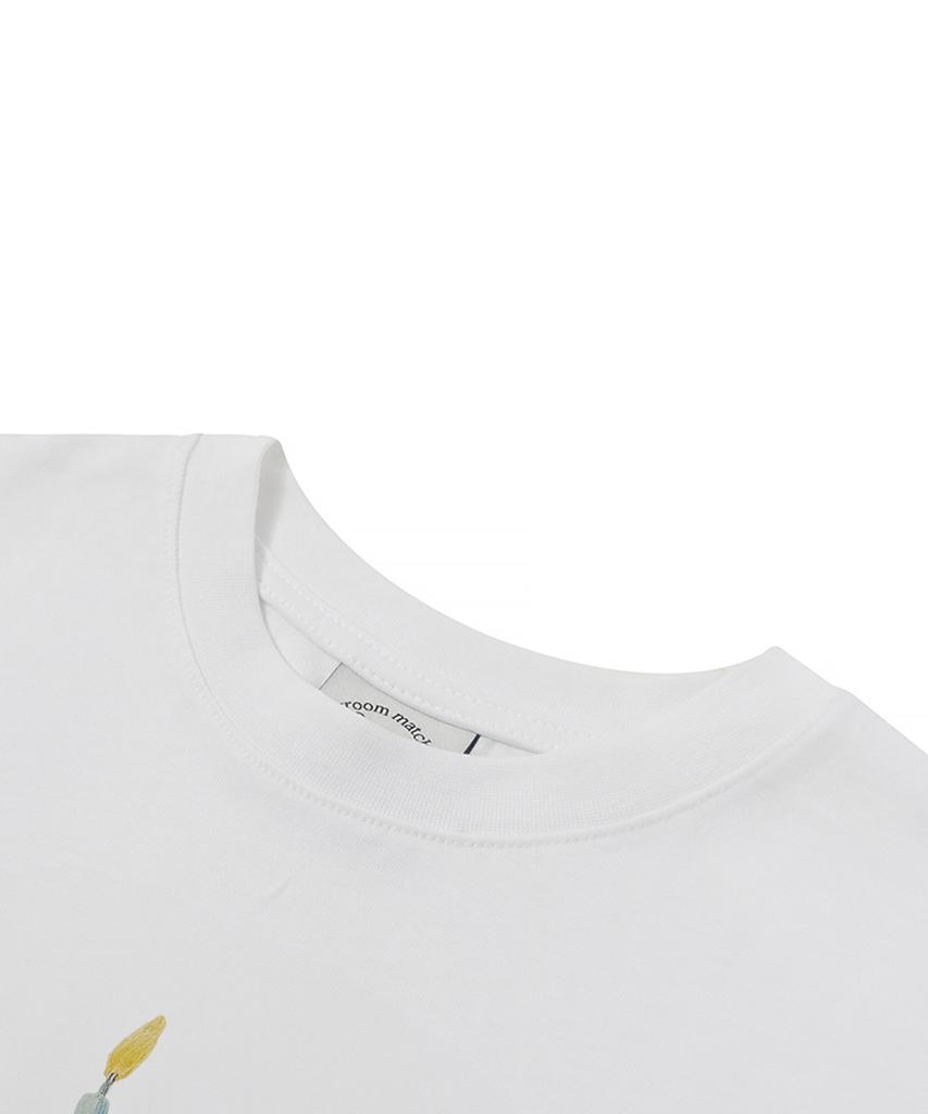 MATCHGLOBE Blue Cake Crop Top (White)