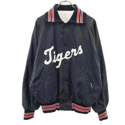 OLD 80s 90s USA-made Tigers Nylon Jacket Black Series Men's Used