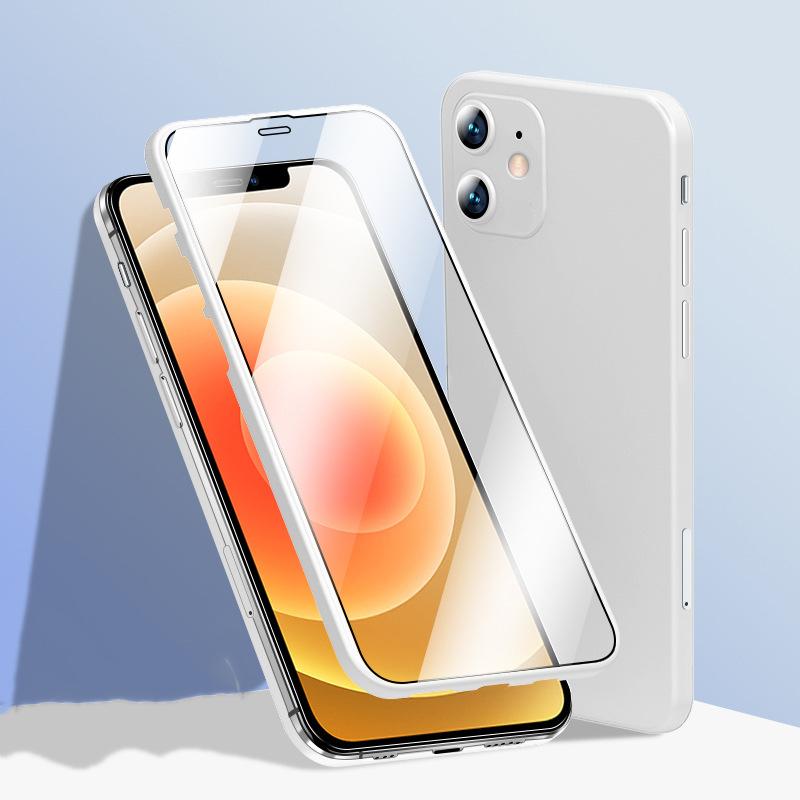 Ultratenké 360 plně krycí pouzdro pro iPhone 12pro Max 13mini pouzdro Conque pro iPhone 11pro X Xr Xs Max 11 Pro kryt z tvrzeného skla
