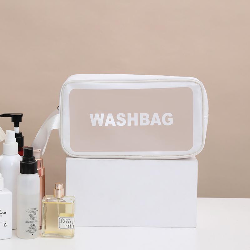 Large Capacity Waterproof PVC Makeup Bag - Portable, Transparent Travel Toiletry Organizer