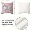 White Horse Printed Decorative Cushion Covers for Home Polyester Pillowcase, Sofa Decorative Cushion Cov Headboard Pillow