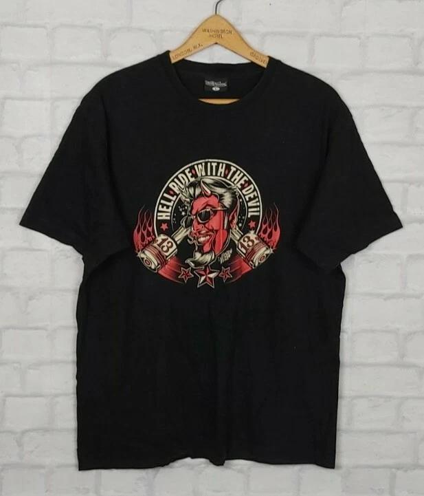 

VINTAGE RETRO 90S BRIGHT BOLD KING KEROSIN ROCKABILLY DEVIL USA CRAZY T-shirt TOP XL