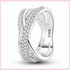 NEW Fashion 925 Silver Simple Infinity Finger Ring For Women Sparkling Twisted Stackable Rings Popular Anillo Engagement Jewelry