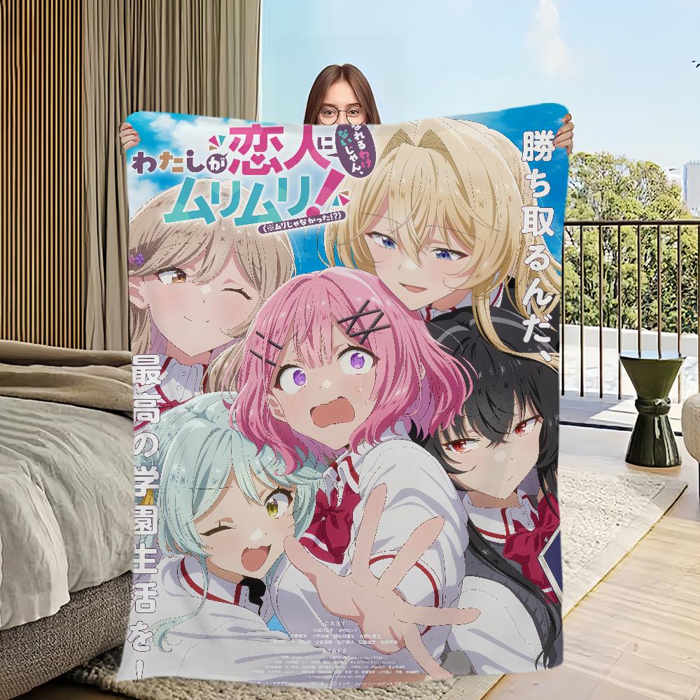 anime w-WataNare renako amaori Ajisai Sena Mai Oduka Flannel warm soft plush blanket for sofa living room bedroom travel gift