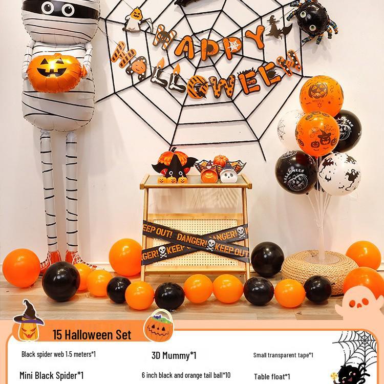 Halloween Balloon Decorations - Pumpkins, Ghosts, Bats, Skulls for Party Ambience
