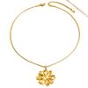 18K Gold Stainless Steel Floral Pendant Necklace for Women