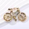 European and American Rhinestone Creative Bicycle Brooch, Fashionable, Drip Oil Brooch, Women's Clothing Accessories, Handbag Bicycle Chest Flower