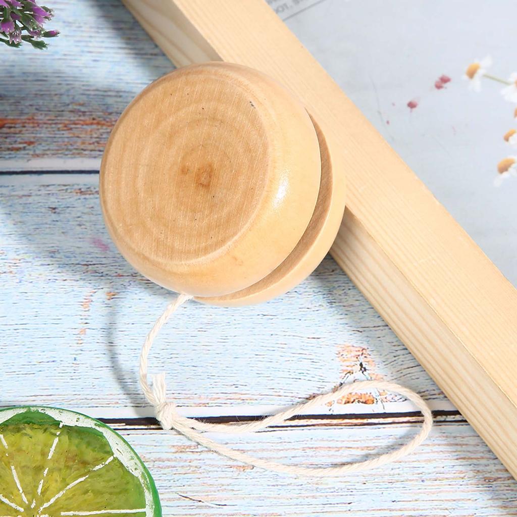 3Pcs Wood Yo Yo Hand Made Crafts Log Color Mini Round DIY Baby Wooden Little Toys