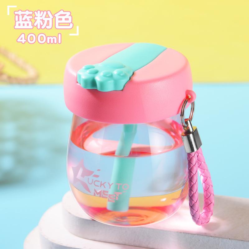 Water Bottle Summer Plastic Cup Portable Smart Cup Children's Cute Water Cup Student Cup Small Straw Cup
