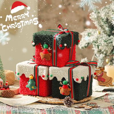 Creative Christmas Apple Candy Packaging Box High End Thick Velvet Christmas Gift Box Exquisite Festival Decoration for Friends