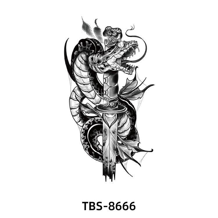 2025 Full/Half Arm Wolf, Tiger, & Flower Tattoo Stickers - European/American Style