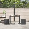 VidaXL Garden Stools with Cushions 2 Pcs Black 40x40x43 Cm Woven Resin, Garden Seat, Outdoor Seating, Cube Stool, 4104039