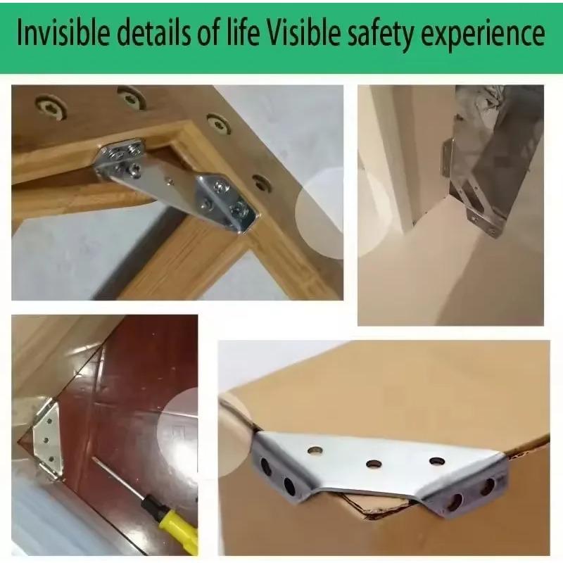 2/10/20/40/50pcs Thickened Stainless Steel Angle Code 90 Degrees Right Angle Fixed Bracket Furniture Connectors